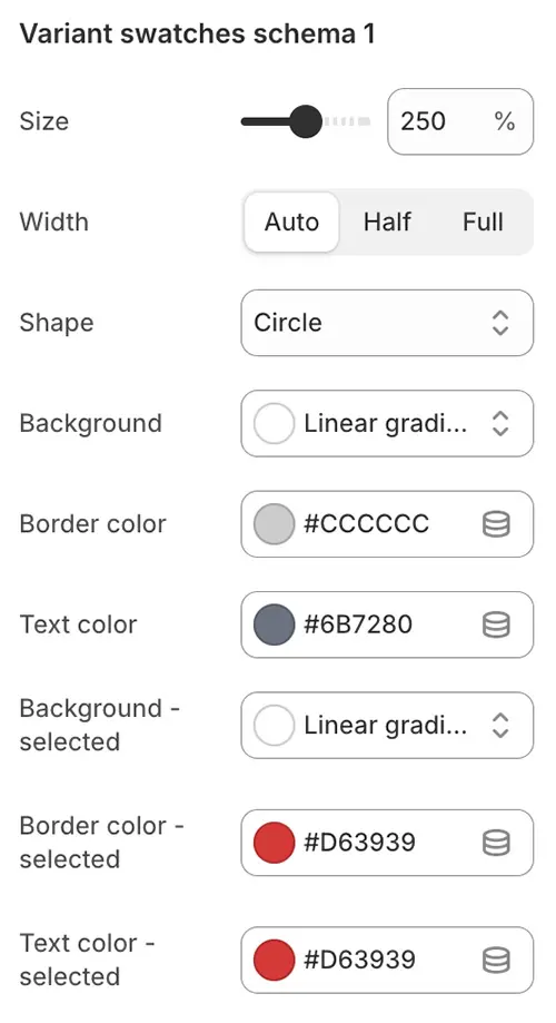 Variant swatches schema