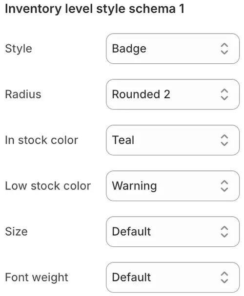 Inventory Level Style Schema
