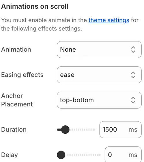 Animations on scroll